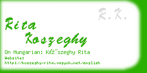 rita koszeghy business card